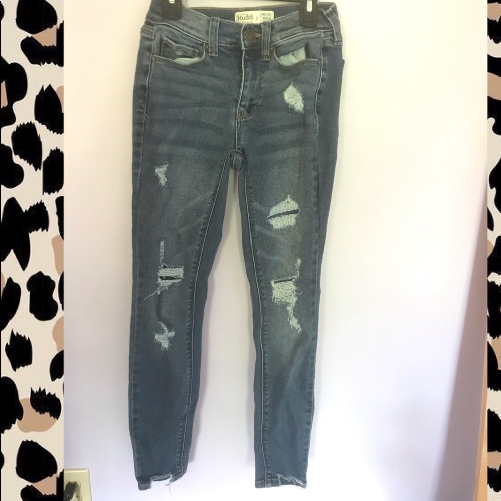 Denim ripped jeans